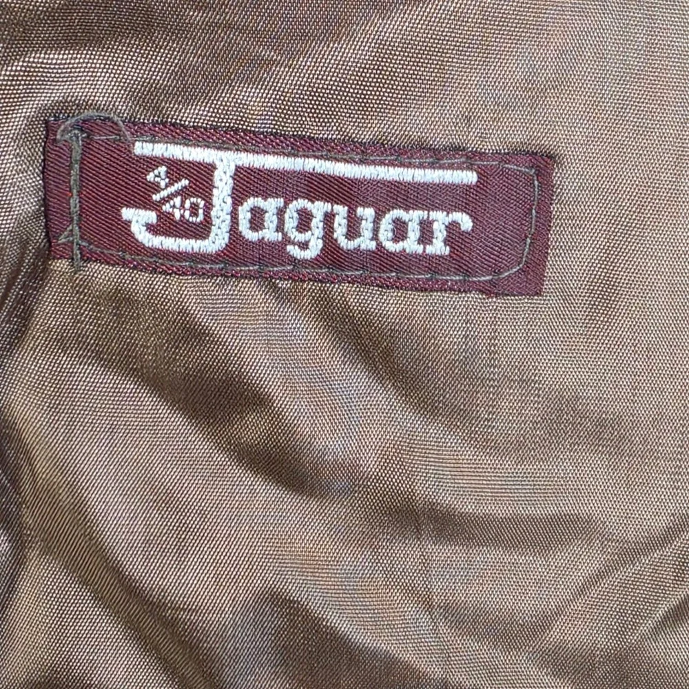 Jaguar Mens Vintage Tweed Blazer Brown Tan Suede Elbow Patches Hungary 40